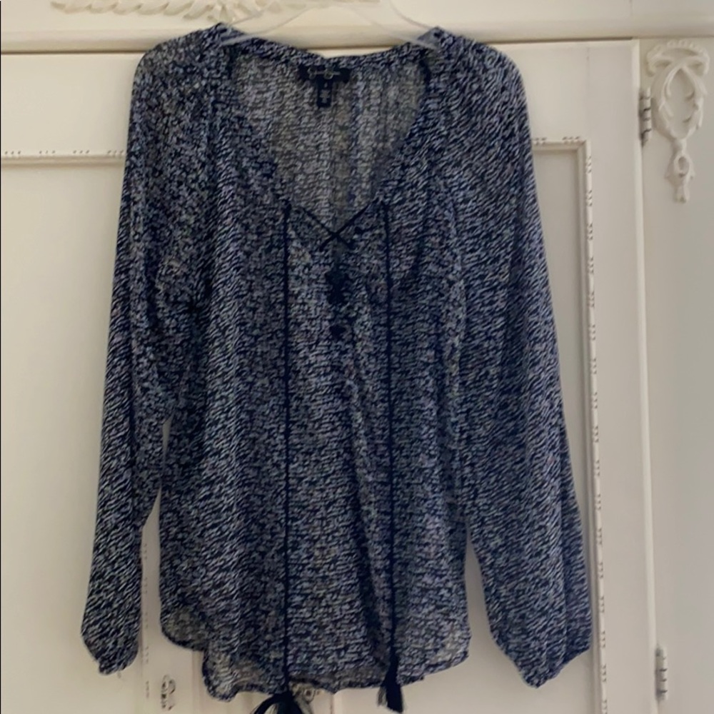 Patterned Long Sleeve Blouse - image 1